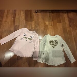 Stay Wild and Heart Print Long Sleeve Tops